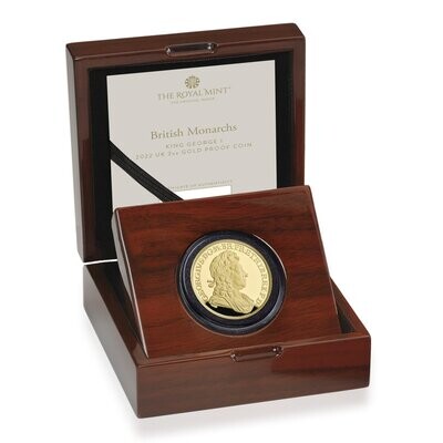 2022 British Monarchs King George I £200 Gold Proof 2oz Coin Box Coa
