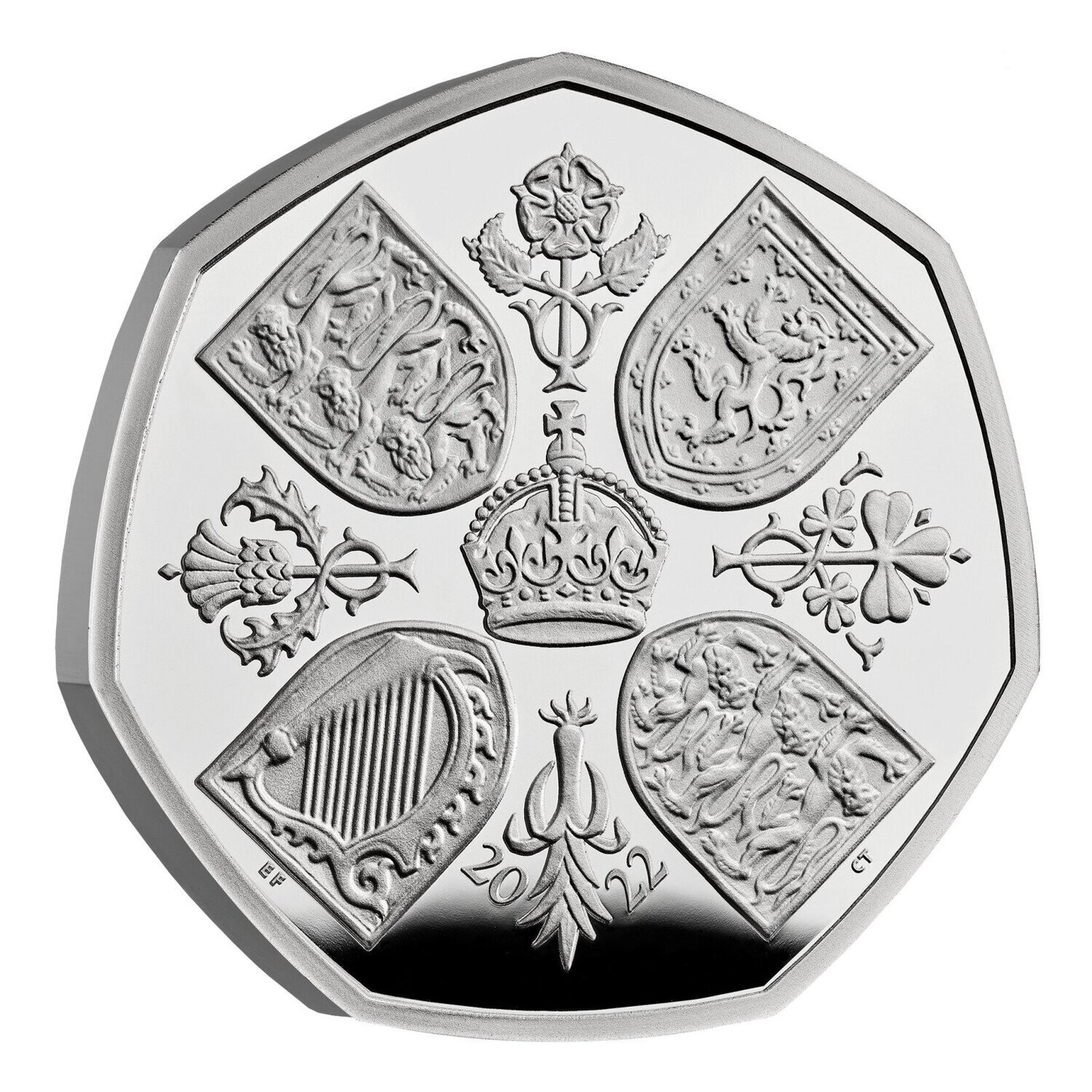 2022 Elizabeth II Memorial Piedfort 50p Silver Proof Coin Box Coa