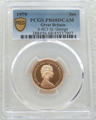 1979 St George and the Dragon Full Sovereign Gold Proof Coin PCGS PR68 DCAM