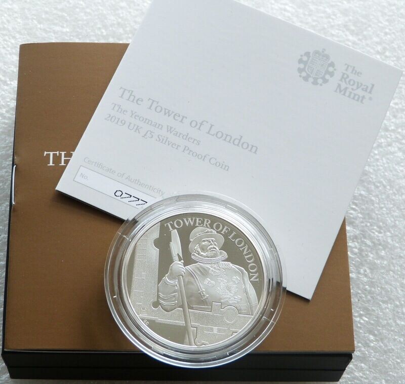 2019 Tower of London Yeoman Warders £5 Silver Proof Coin Box Coa