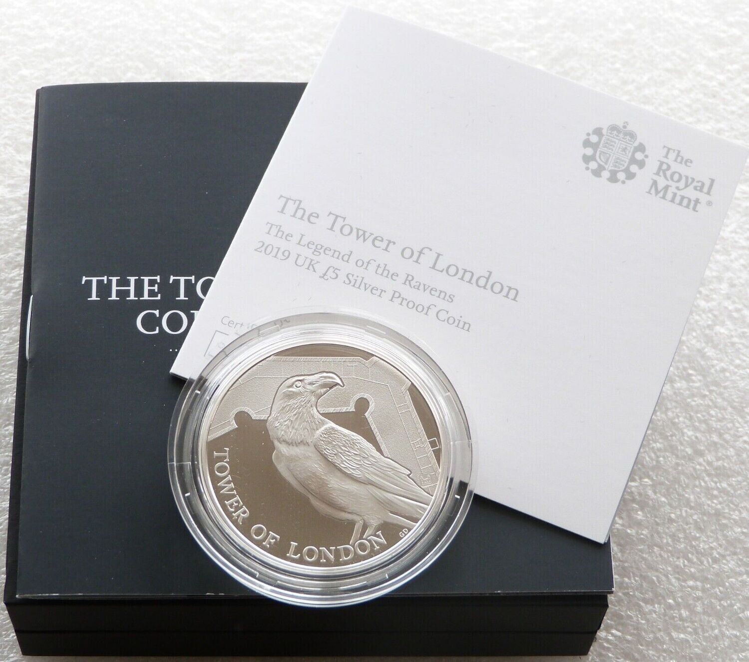 2019 Tower of London Legend of the Ravens £5 Silver Proof Coin Box Coa