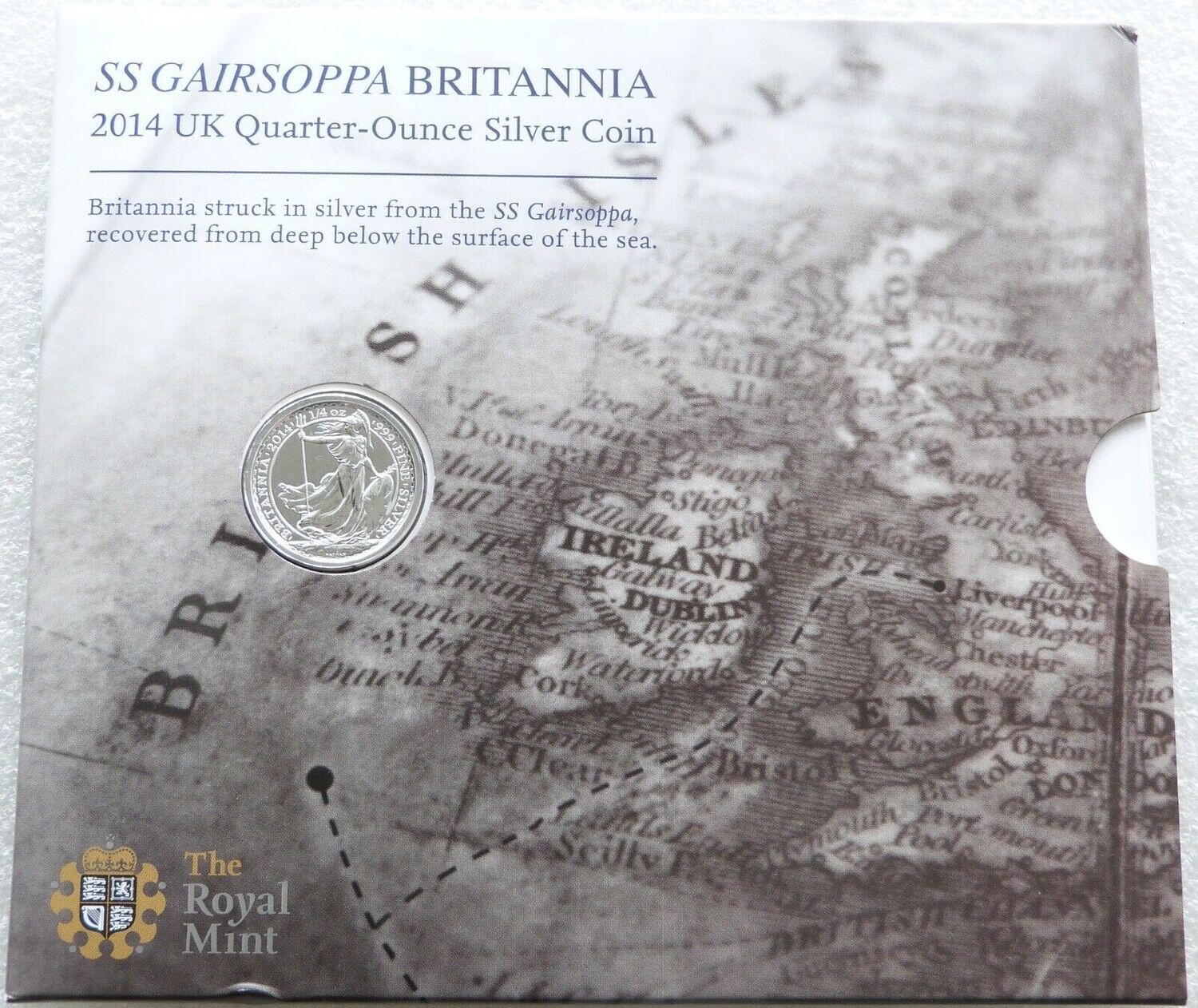 2014 Shipwreck S.S. Gairsoppa Britannia 50p Silver 1/4oz Coin Pack