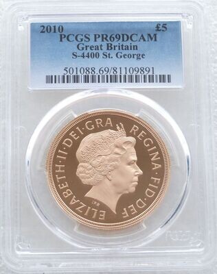 2010 St George and the Dragon £5 Sovereign Gold Proof Coin PCGS PR69 DCAM