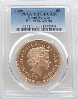 2009 St George and the Dragon £5 Sovereign Gold Proof Coin PCGS PR70 DCAM