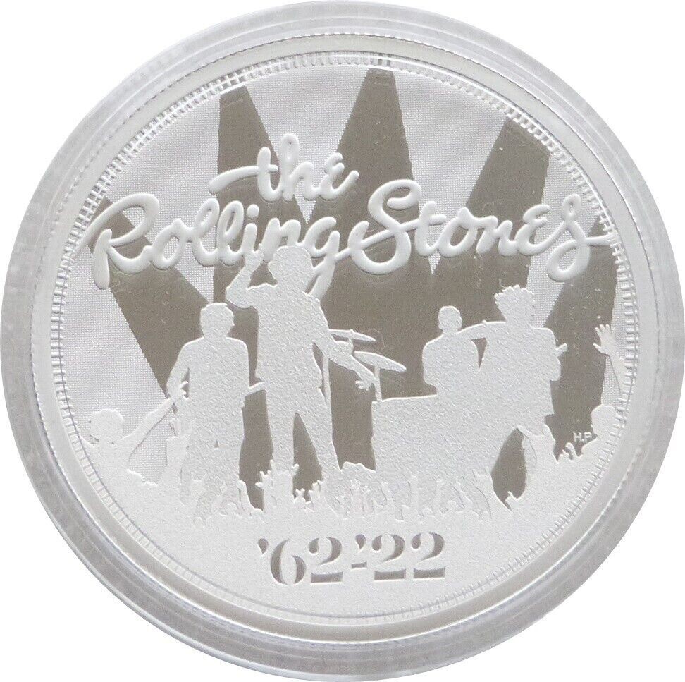 2022 Music Legends The Rolling Stones £5 Silver Proof 2oz Coin Box Coa