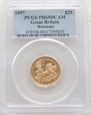 1997 Britannia £25 Gold Proof 1/4oz Coin PCGS PR69 DCAM