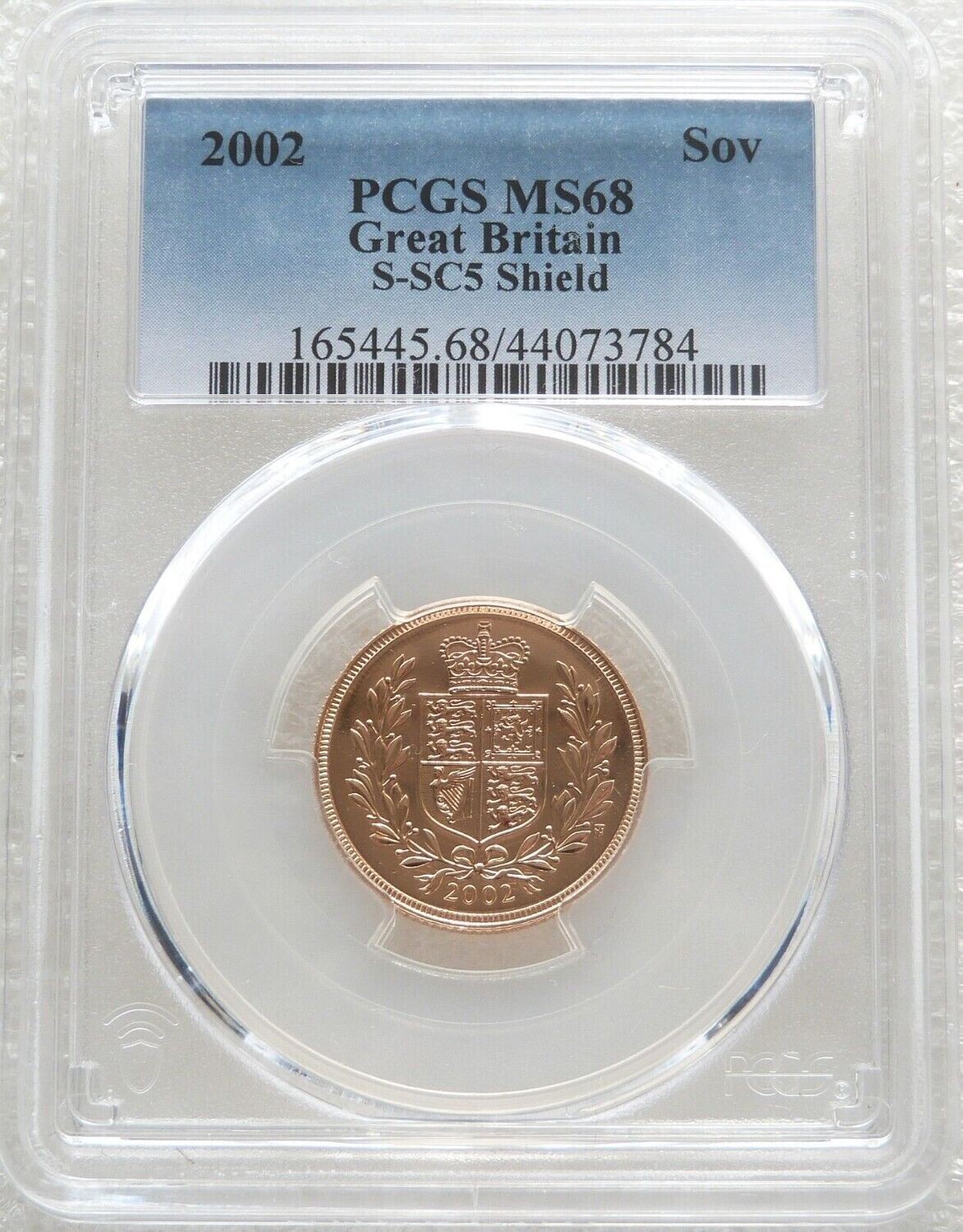2002 Golden Jubilee Full Sovereign Gold Coin PCGS MS68