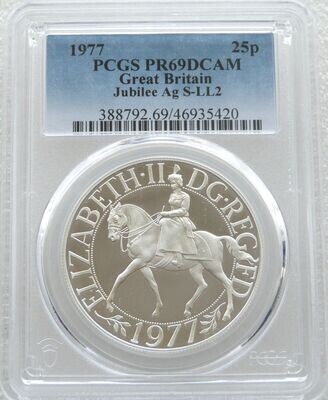 1977 Silver Jubilee 25p Silver Proof Crown Coin PCGS PR69 DCAM