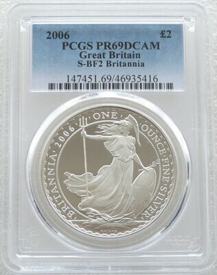 2006 Britannia £2 Silver Proof 1oz Coin PCGS PR69 DCAM