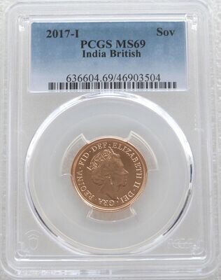 2017-I India Mint Mark Full Sovereign Gold Coin PCGS MS69