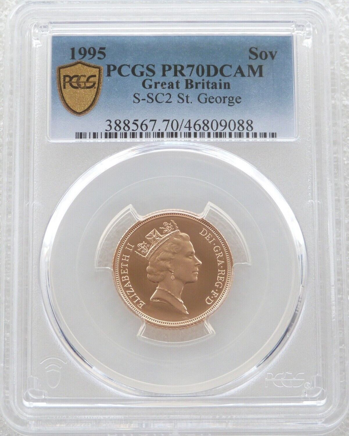 1995 St George and the Dragon Full Sovereign Gold Proof Coin PCGS PR70 DCAM