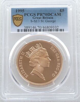 1995 St George and the Dragon £5 Sovereign Gold Proof Coin PCGS PR70 DCAM