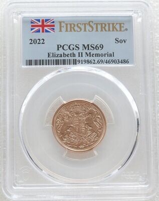 2022 Memorial Full Sovereign Gold Coin PCGS MS69 First Strike