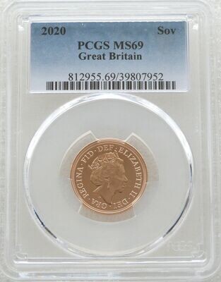 2020 St George and the Dragon Full Sovereign Gold Coin PCGS MS69