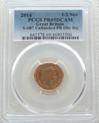 2014 St George and the Dragon Half Sovereign Gold Proof Coin PCGS PR69 DCAM Mint Error Mule