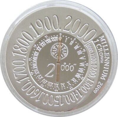 2000 Isle of Man Millennium Silver Gold Proof Crown Coin