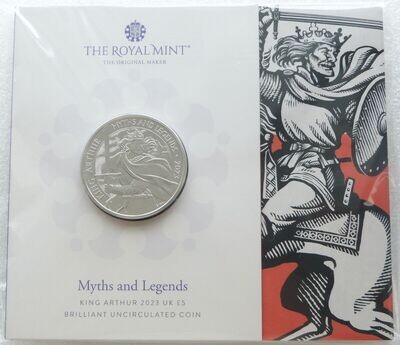 2023 Myths and Legends King Arthur £5 Brilliant Uncirculated Coin Pack Sealed