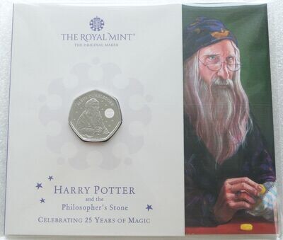2023 Harry Potter Albus Dumbledore 50p Brilliant Uncirculated Coin Pack Sealed