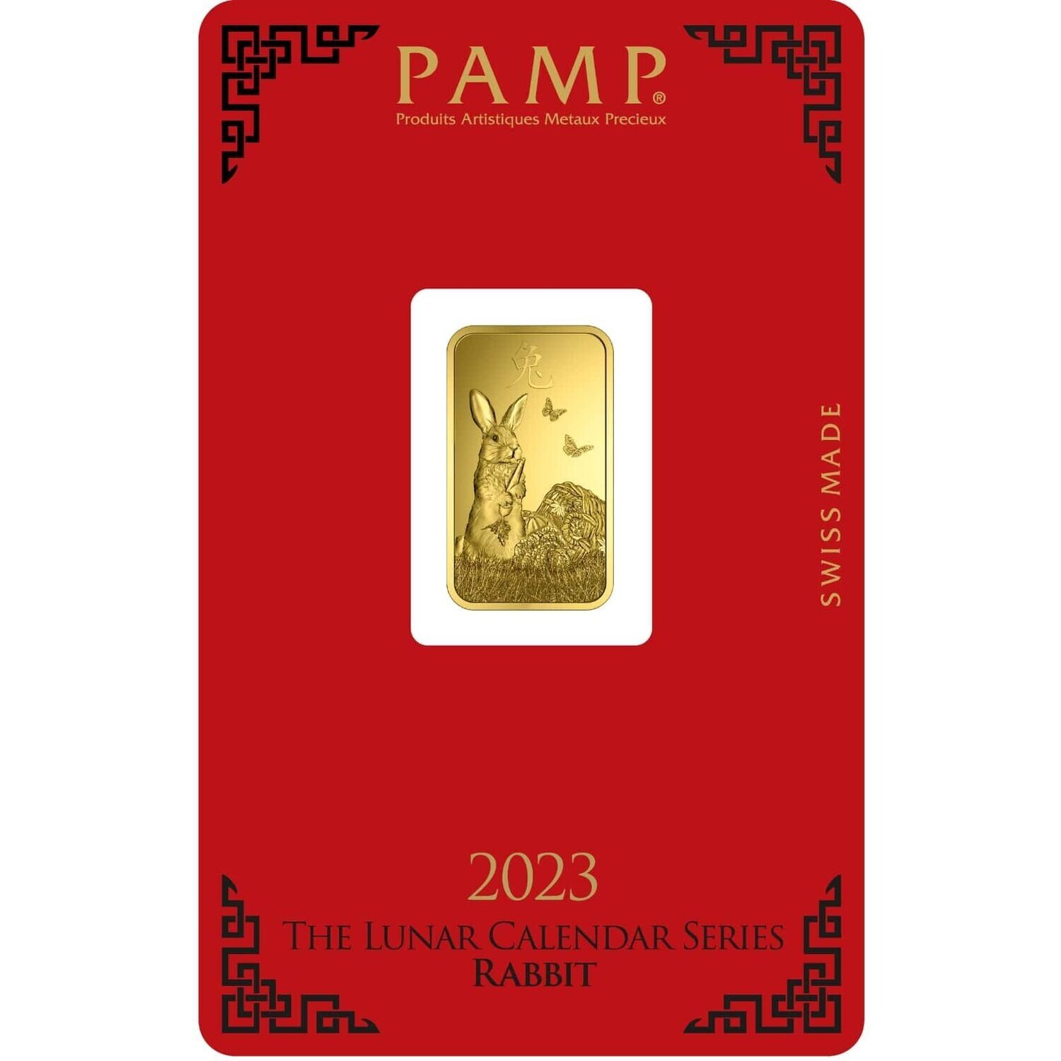 2023 Pamp Swiss Lunar Rabbit 5 Gram Gold Bar Fine 999.9% Gold Bullion Bar Ingot Certified Sealed