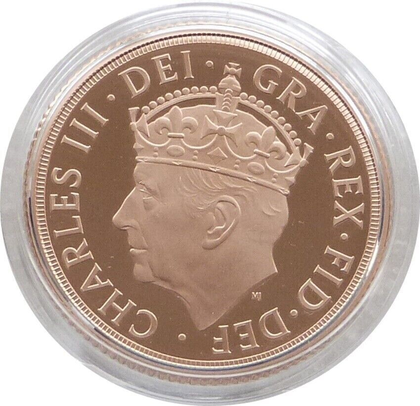 2023 King Charles III Coronation Full Sovereign Gold Proof Coin Box Coa