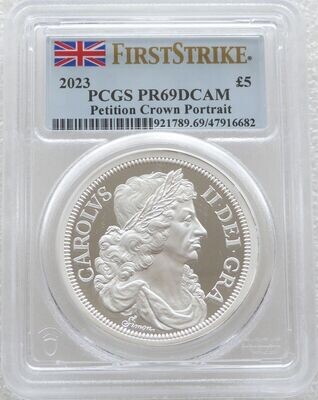 2023 Great Engravers Petition Crown Portrait £5 Silver Proof 2oz Coin PCGS PR69 DCAM First Strike