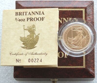 1987 Britannia £25 Gold Proof 1/4oz Coin Box Coa - First Year of Issue