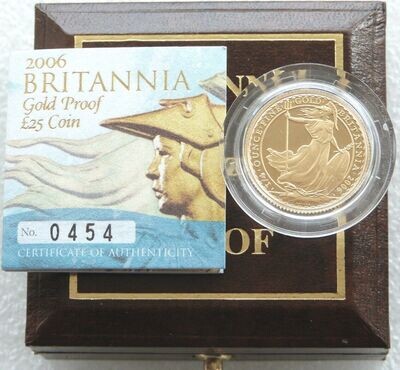 2006 Britannia £25 Gold Proof 1/4oz Coin Box Coa