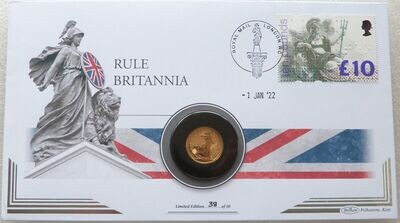 2022 Britannia £25 Gold 1/4oz Coin First Day Cover