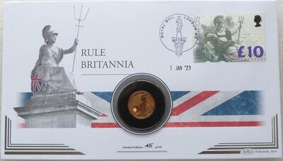2023 Britannia £25 Gold 1/4oz Coin First Day Cover