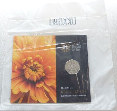 2009 Kew Gardens 50p Brilliant Uncirculated Coin Pack Sealed