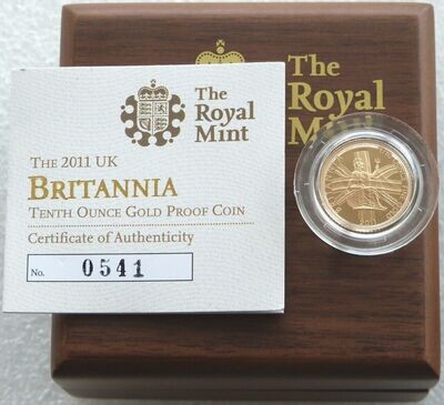 2011 Britannia £10 Gold Proof 1/10oz Coin Box Coa