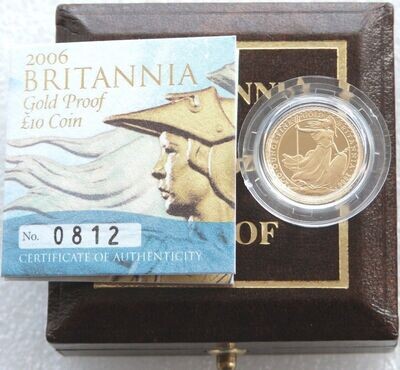 2006 Britannia £10 Gold Proof 1/10oz Coin Box Coa