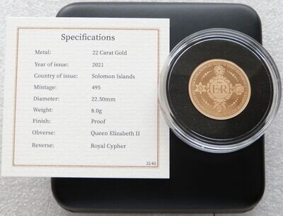2021 Solomon Islands Platinum Jubilee $10 Ten Dollar Gold Proof Coin Box Coa