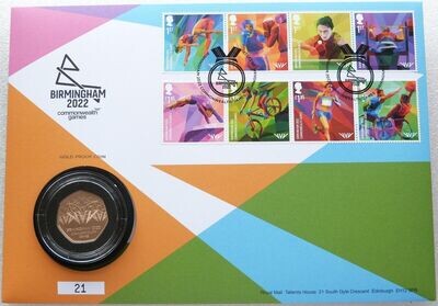 2022 Commonwealth Games 50p Gold Proof Coin First Day Cover