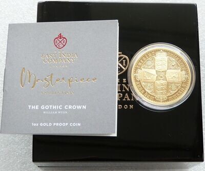 2022 Saint Helena Gothic Crown £5 Gold Proof 1oz Coin Box Coa