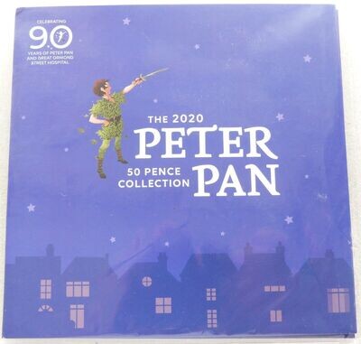 2020 Isle of Man Peter Pan 50p Brilliant Uncirculated 6 Coin Set Pack