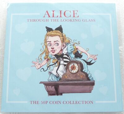 2021 Isle of Man Alice Through the Looking Glass 50p Brilliant Uncirculated 5 Coin Set Pack