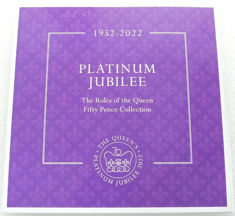 2022 Guernsey Platinum Jubilee Roles of the Queen 50p Brilliant Uncirculated 5 Coin Set Pack