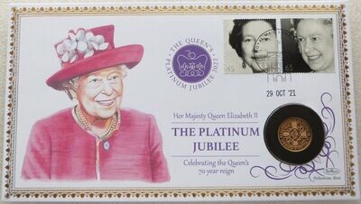2022 Solomon Islands Platinum Jubilee $10 Ten Dollar Gold Proof Coin First Day Cover