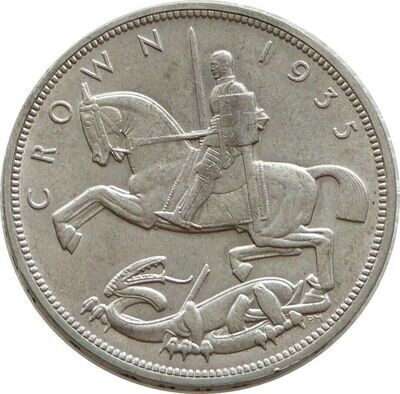 1935 George V Silver Jubilee St George and the Dragon Crown Silver Coin