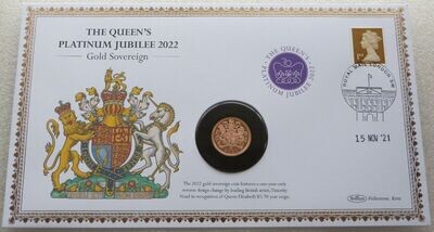 2022 Platinum Jubilee Full Sovereign Gold Proof Coin First Day Cover
