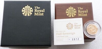 2011 St George and the Dragon Half Sovereign Gold Proof Coin Box Coa