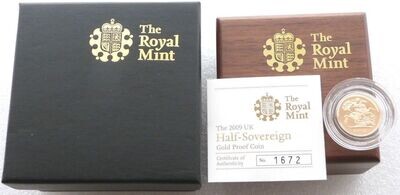 2009 St George and the Dragon Half Sovereign Gold Proof Coin Box Coa
