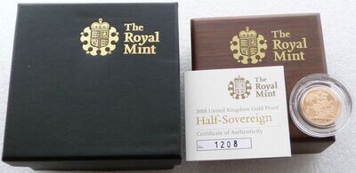 2008 St George and the Dragon Half Sovereign Gold Proof Coin Box Coa