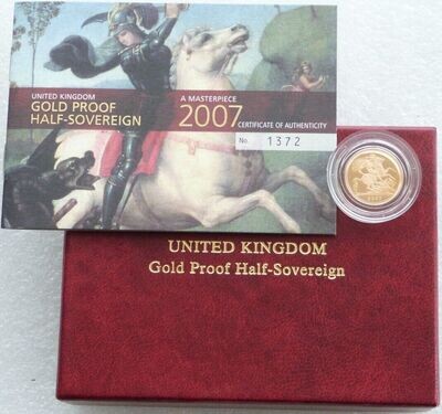 2007 St George and the Dragon Half Sovereign Gold Proof Coin Box Coa