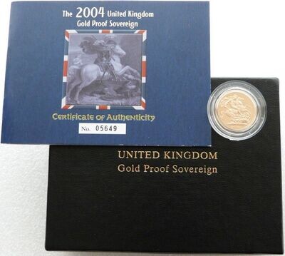 2004 St George and the Dragon Full Sovereign Gold Proof Coin Box Coa