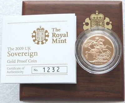 2009 St George and the Dragon Full Sovereign Gold Proof Coin Box Coa