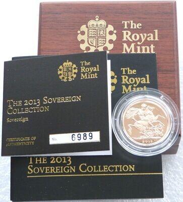 2013 St George and the Dragon Full Sovereign Gold Proof Coin Box Coa