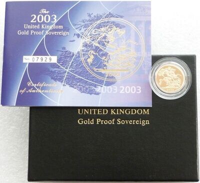 2003 St George and the Dragon Full Sovereign Gold Proof Coin Box Coa