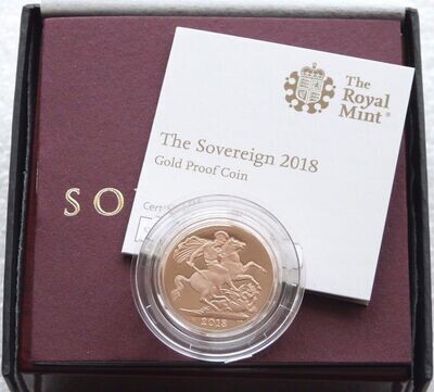 2018 Sapphire Coronation Full Sovereign Gold Proof Coin Box Coa